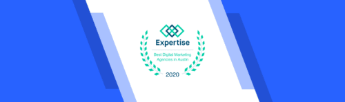 An award badge for the 2020 expertise.com "Best Digital Marketing Agencies in Austin."