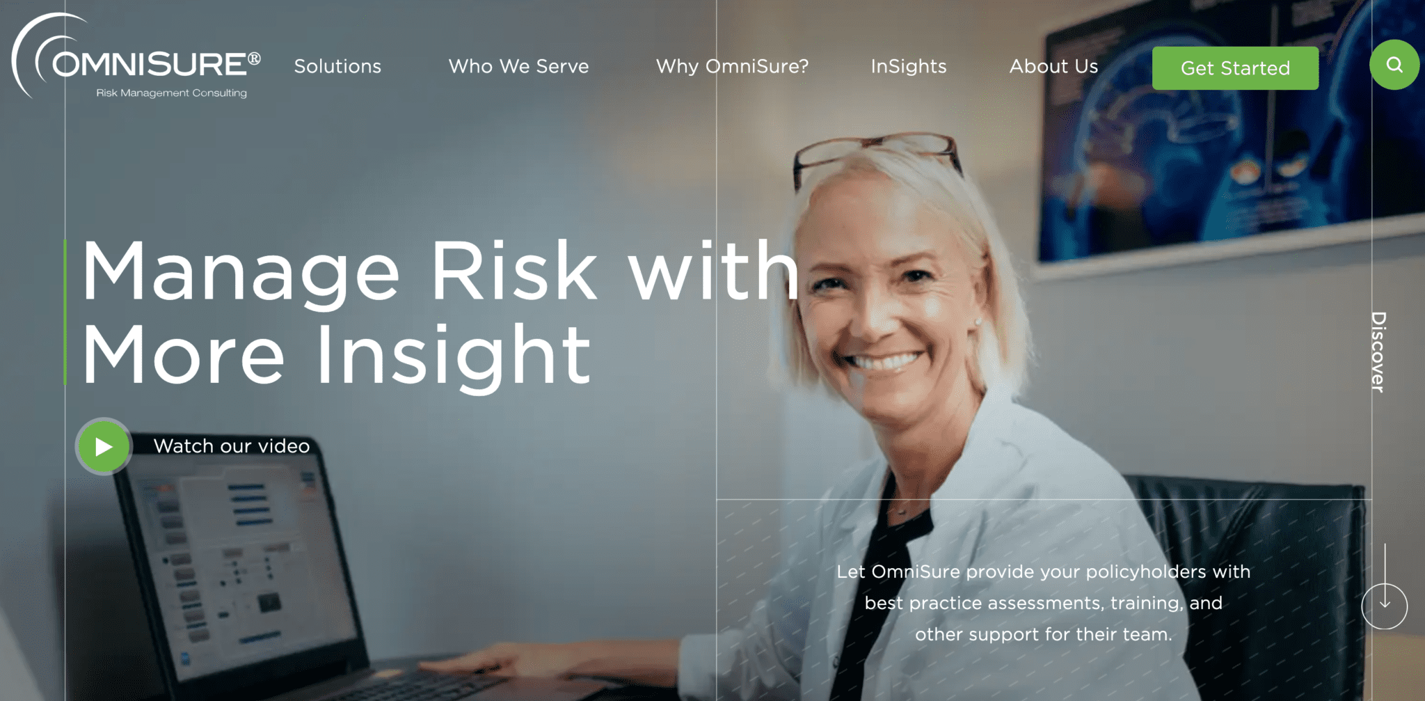 A screenshot of the OmniSure website homepage.